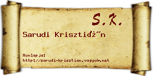 Sarudi Krisztián névjegykártya